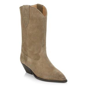 Isabel Marant Duerto Suede Western Boots Taupe Brown Size 37 7 US DD280